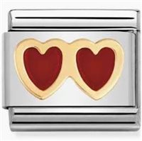 Charm Nomination in Acciaio 030207 DOPPIO CUORE